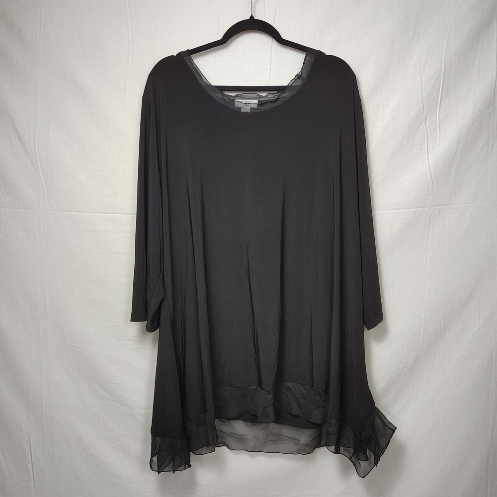 Cato Woman‎ Liquid Knit Scoop Mesh Neck Tunic Sz 26/28W Fairy Grunge Whimsigoth